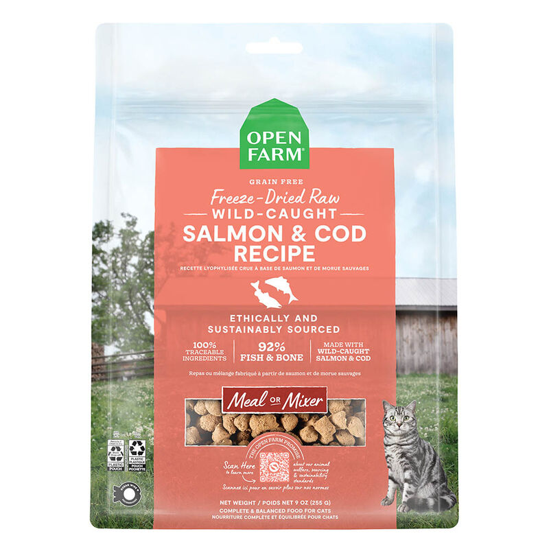 Open Farm, Freeze Dried Raw Morsels - Salmon & Cod - Freeze Dried Cat Food image number null
