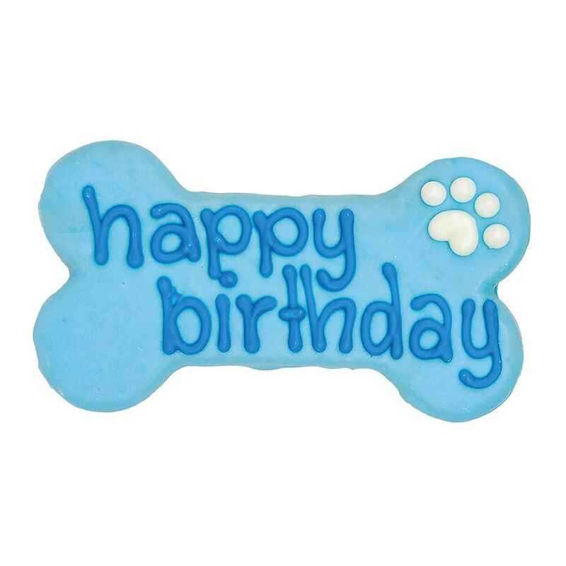 Bosco & Roxy's, Happy Birthday Bone - Blue - Dog Biscuit image number null