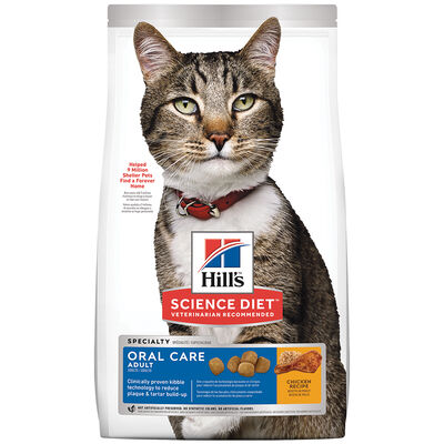Science Diet, Adult Oral Care Chicken Recipe Dry Cat Food for dental health - Dry Cat Food
