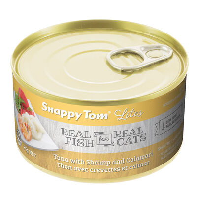 Snappy Tom, Can, Feline Adult-Lite Tuna w/ Shrimp & Calamari - 85 g