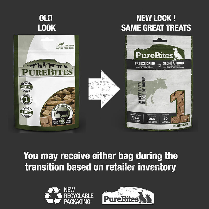 PureBites, Mid Size Dog Treats, Beef Liver - 120 g - Freeze Dried Dog Treat image number null