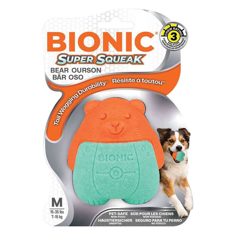 Bionic Super Squeak Bear Dog Toy  image number null