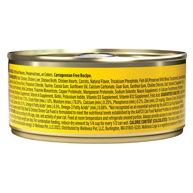 Wellness, Canned Cat Food, Complete Health, Beef & Chicken - Wet Cat Food image number null