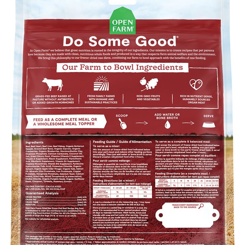 Open Farm, Grass Fed Beef Freeze Dried Raw Dog Food - Freeze Dried Dog Food image number null