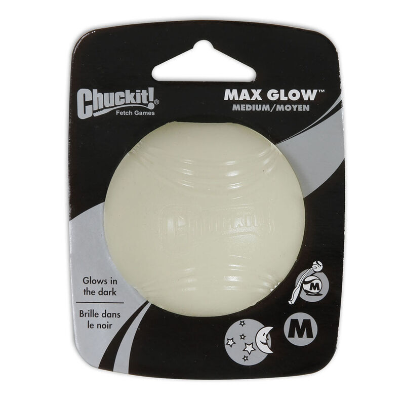 Chuckit!, Max Glow Ball - White - Toss Dog Toy image number null