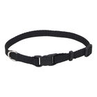 Adjustable Dog Collar with Plastic Buckle, Black, Extra Small - 3/8" x 8"-12" image number null