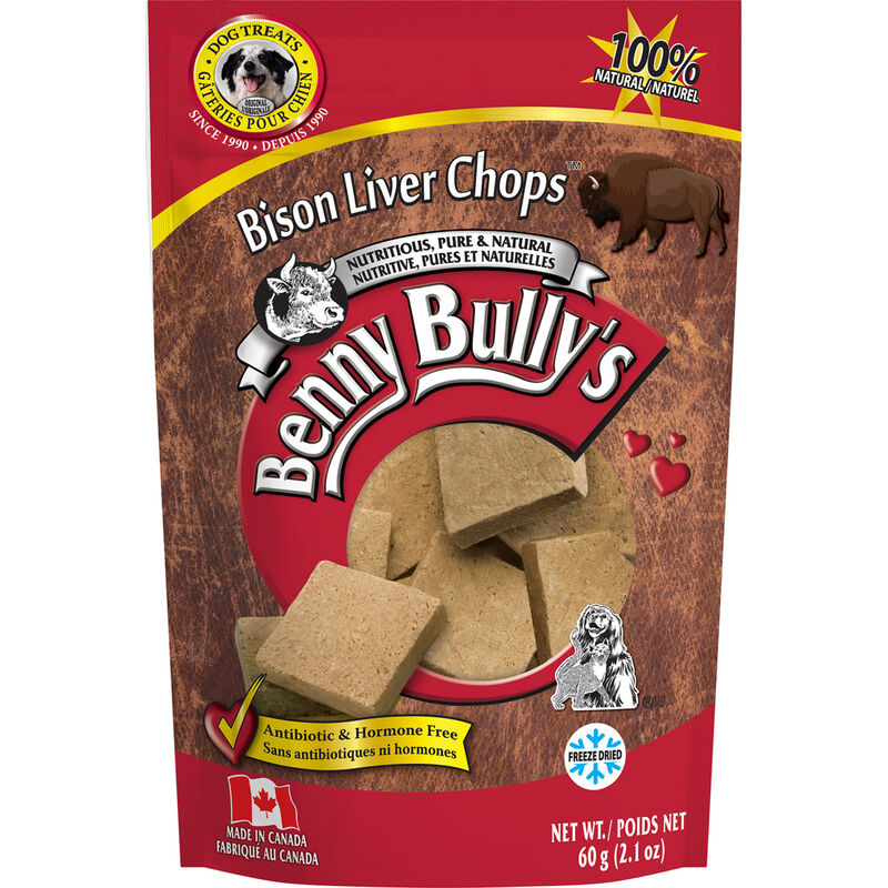 Benny Bully's, Bison Liver Chops - 60 g - Dog Treat image number null