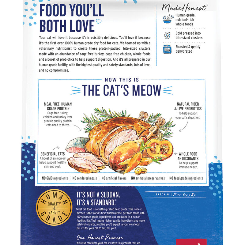 The Honest Kitchen, Grain Free Whole Food Clusters, Turkey & Chicken Recipe - Dry Cat Food image number null