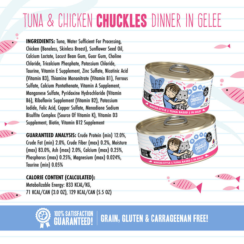 Weruva, Can Feline  - Tuna & Chicken Chuckles-156 g - Minced - Wet Cat Food image number null