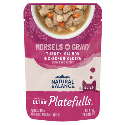 Natural Balance, Feline Adult Platefulls - Turkey, Salmon & Chicken - 85 g - Wet Cat Food