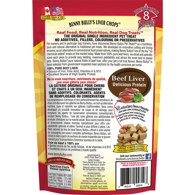 Benny Bully's, Mini Bits&nbsp;- Beef Liver - 50 g - Dog Treat image number null