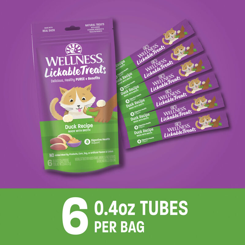 Wellness, Lickable Puree GF Treats - Duck - 72 g - Cat Treats image number null