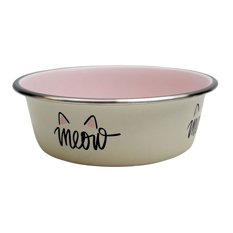 Brigade Printed Cat Bowl -  White image number null