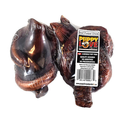Puppy Love, Beef Pretzel Chew - 4"