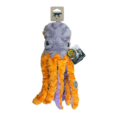 Tall Tails, Plush Octopus Squeak - Crinkle / Inner Rope Toy - 14" - Plush Dog Toy
