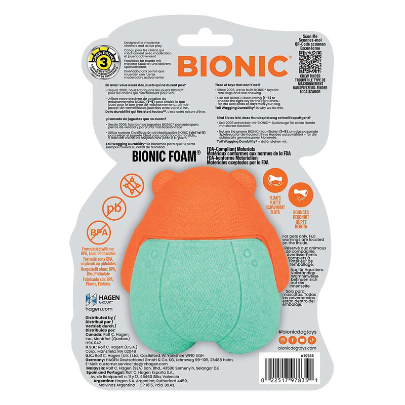 Bionic Super Squeak Bear Dog Toy  image number null