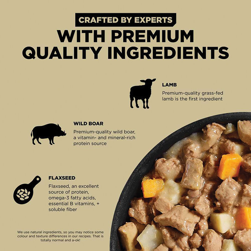 GO! SOLUTIONS, CARNIVORE Grain Free Shredded Lamb + Wild Boar Recipe for dogs - Wet Dog Food image number null