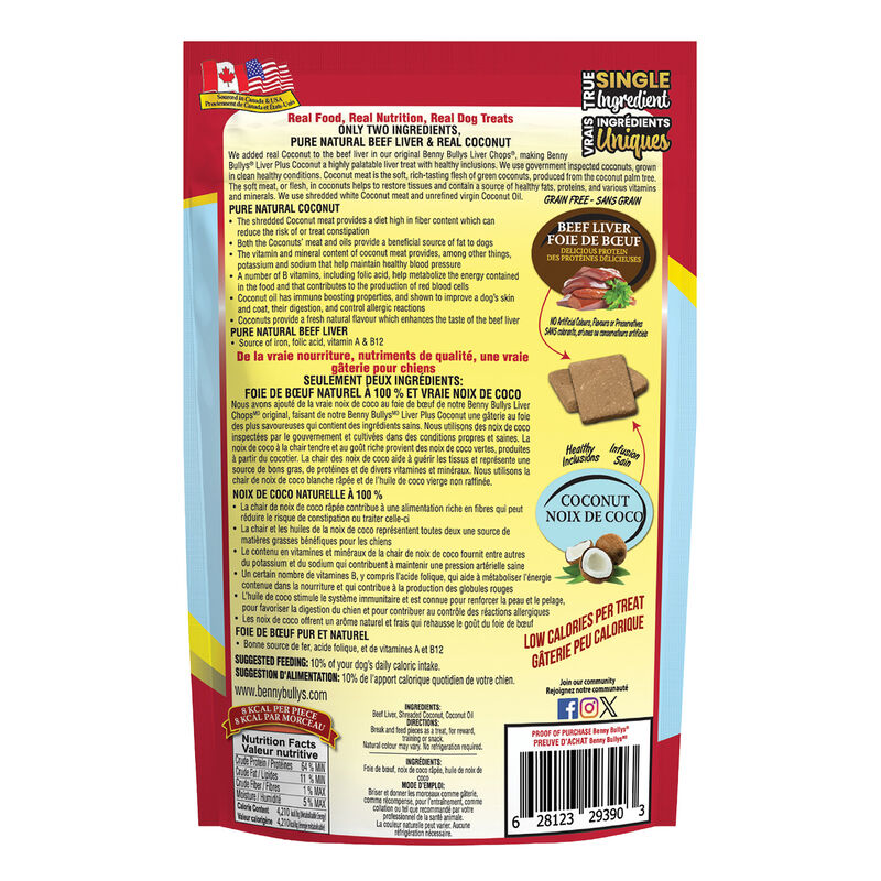 Benny Bully's, Liver Plus Coconut - 58 g - Dog Treat image number null
