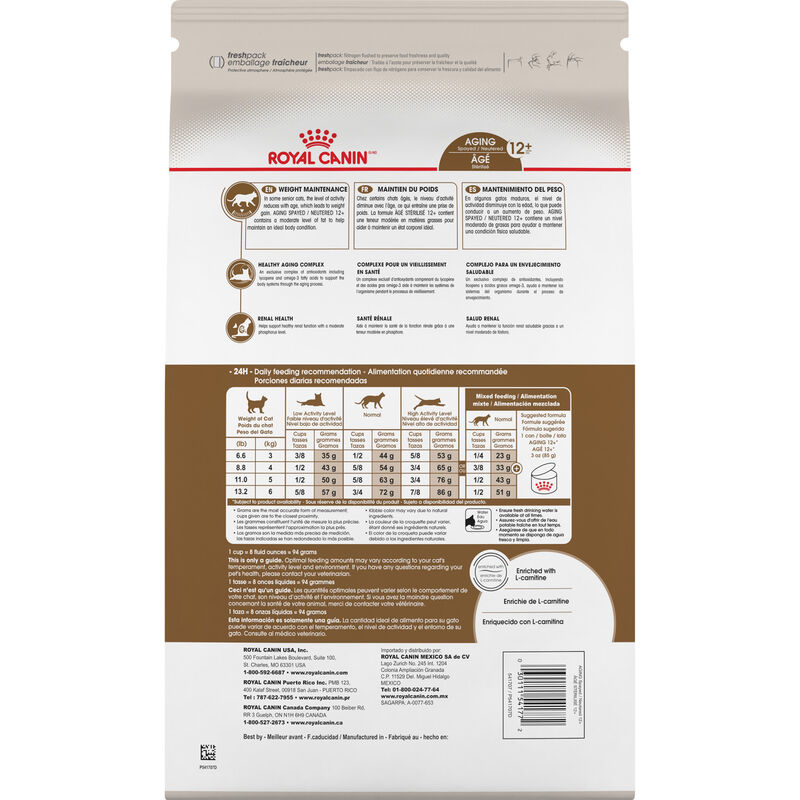Royal Canin, Feline Health Nutrition Aging Spayed / Neutered 12+ Dry Adult - Dry Cat Food image number null