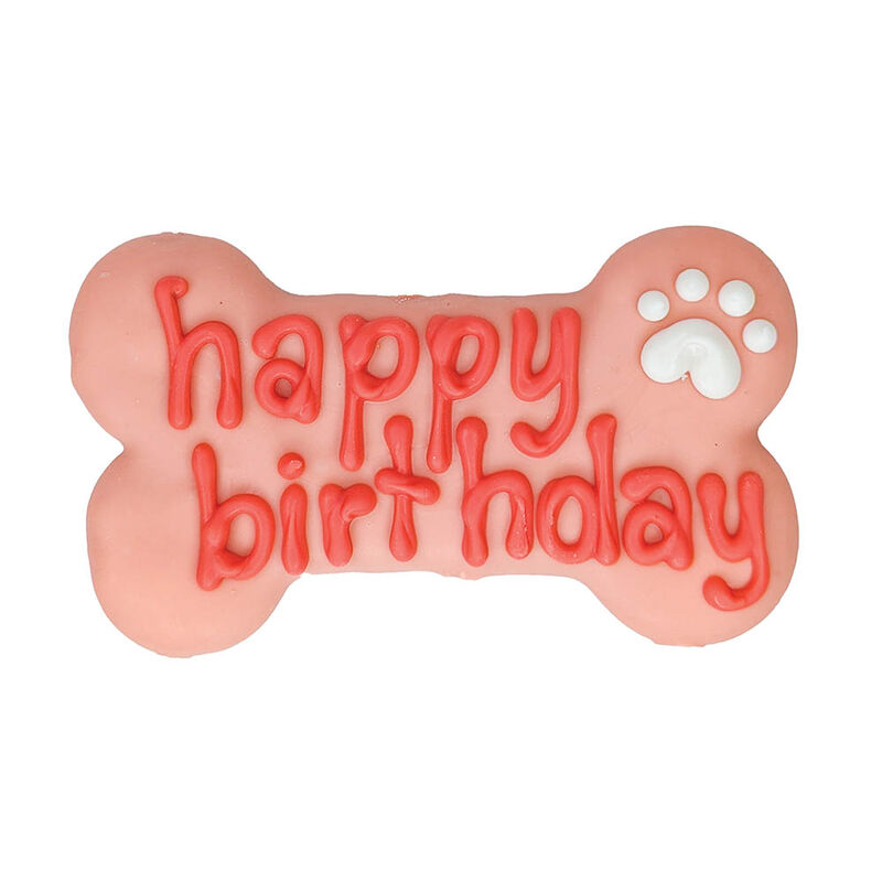 Bosco & Roxy's, Happy Birthday Bone - Pink - Dog Biscuit image number null