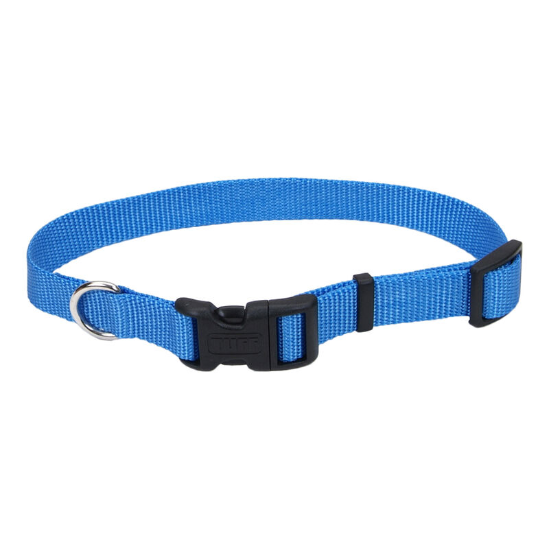 Adjustable Dog Collar with Plastic Buckle, Blue, Medium - 1" x 14"-20" image number null
