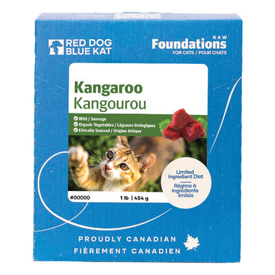 Red Dog Blue Kat, Foundations Kangaroo 4x0.25lb - Frozen Cat Food