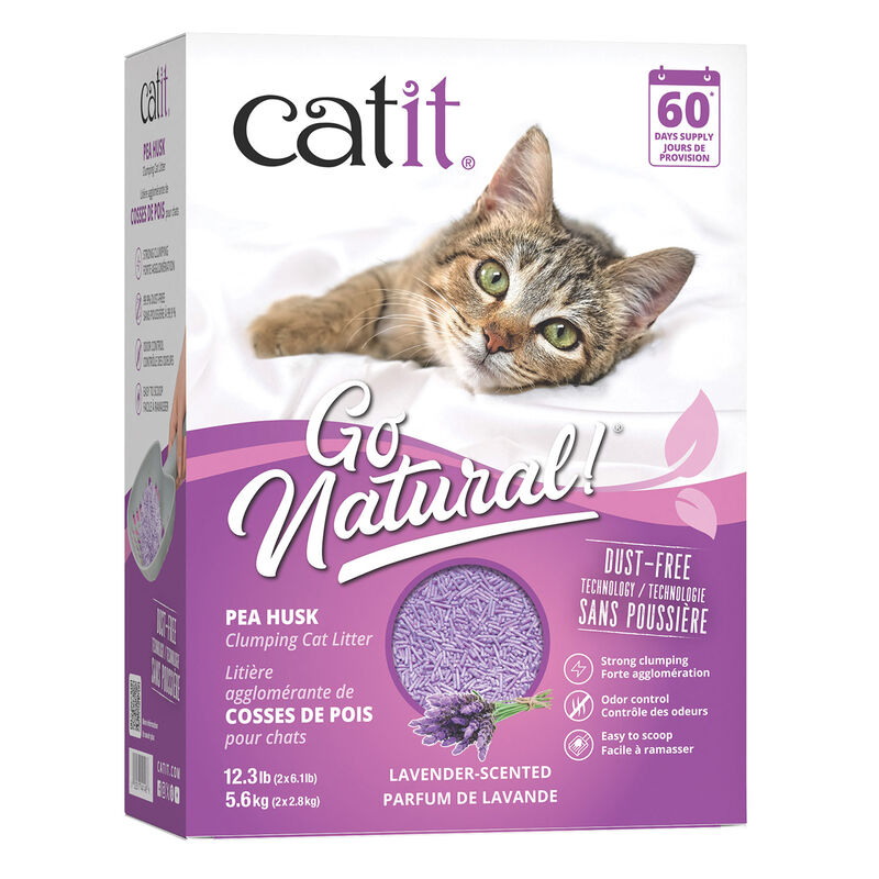 Catit, Go Natural! Pea Husk Clumping Litter - Lavender - 5.6 kg image number null