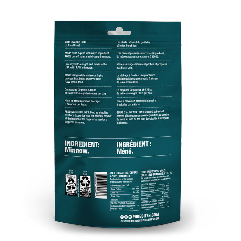 PureBites, Super Value Size Cat Treats - Minnow - 66 g - Freeze Dried Cat Treat image number null