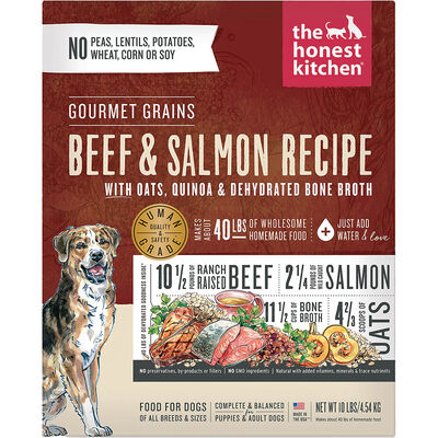 The Honest Kitchen, Gourmet Grains, Beef & Salmon Recipe - Freeze Dried Dog Food