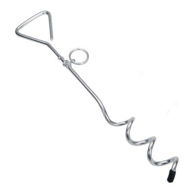 Dog Tie Out Stakes for Hard Soil, Spiral, 17" for Hard Ground