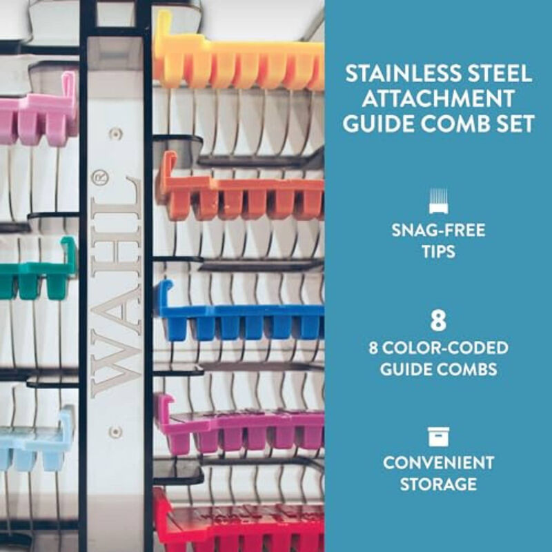 5-in-1 Stainless Steel Guide Comb Slide On Set-8pc image number null