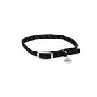 Cat Collar - Reflective Stretch - Black w/Charm - 3/8x10" image number null