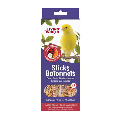 Living World Canary Treat Sticks - Fruit Melody 2 pk
