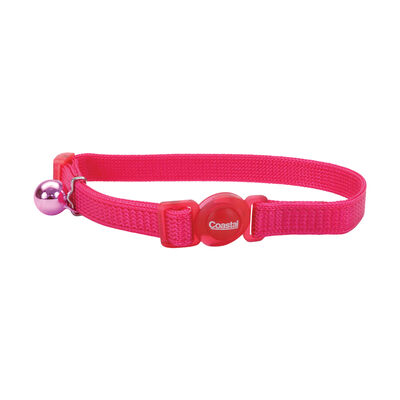 Cat Collar Adjustable Breakaway Snag Proof PinkFlam 3/8x8-12"