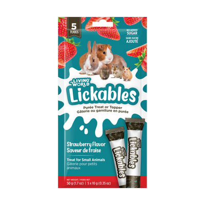 Living World Small Animal Lickables Treat -  Strawberry Flavour 5 pk