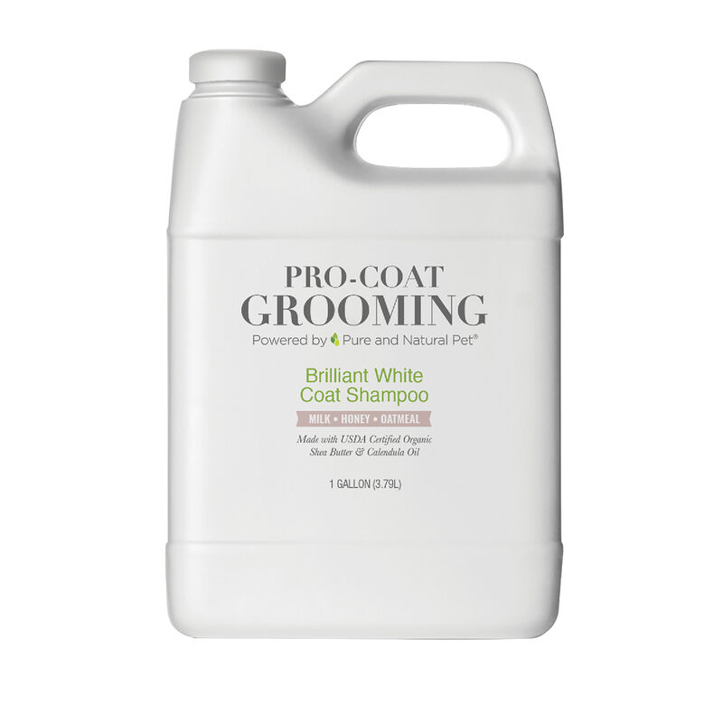 Pro Coat Grooming, Brilliant White Coat Shampoo - Oatmeal, Milk  & Honey - 1 Gallon image number null