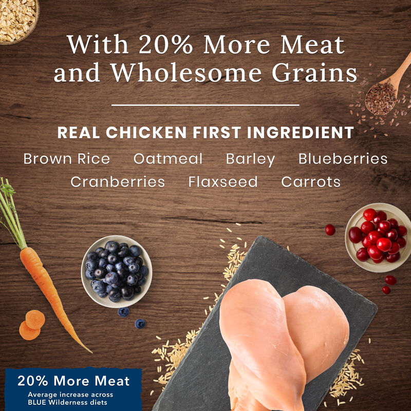 Blue Buffalo, Wilderness with More Meat & Wholesome Grains Large Breed Healthy Weight Adult Dog - Ch image number null