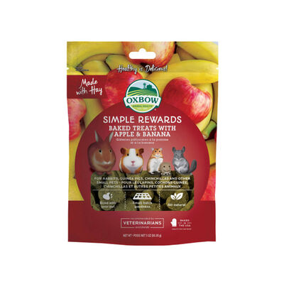Oxbow Animal Health Simple Rewards Baked Treats for Small Animals - Apple & Banana