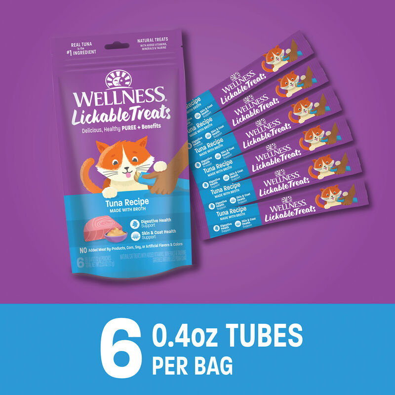 Wellness, Lickable Puree GF Treats - Tuna - 72 g - Cat Treats image number null