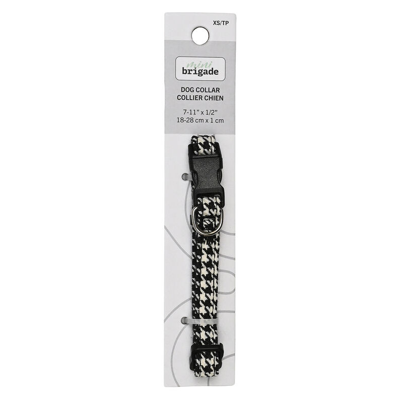 Mini Brigade, Mini Nylon Collar - Houndstooth image number null