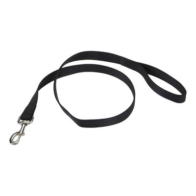 Single-Ply Dog Leash, Black, Medium - 3/4" x 6'