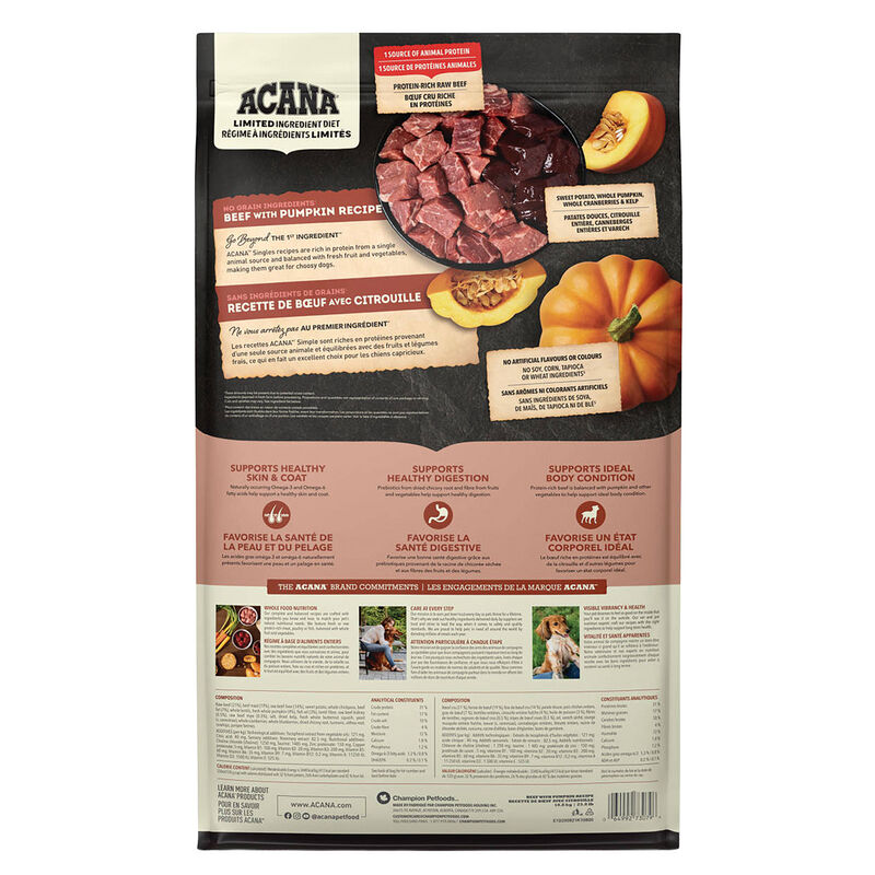 Acana, Limited Ingredient Diet, Beef with Pumpkin Recipe - Dry Dog Food image number null