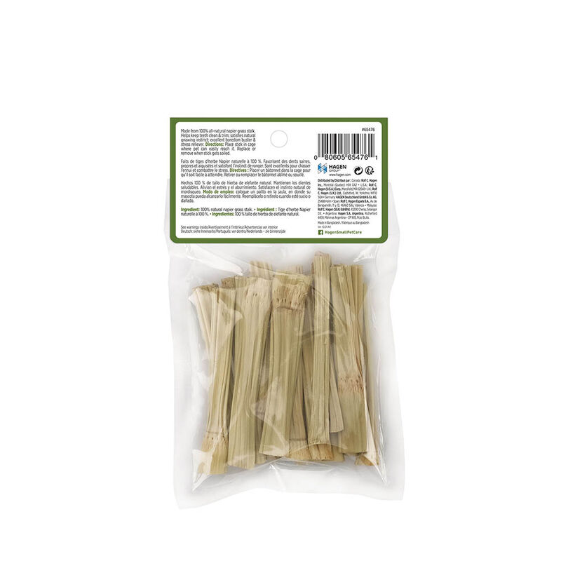 Living World Green, Small Animal Chews - Napier Grass Sticks - 20 pk image number null
