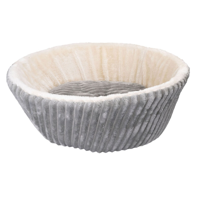 Brigade Wide Stripe Faux Fur Basket - Grey image number null