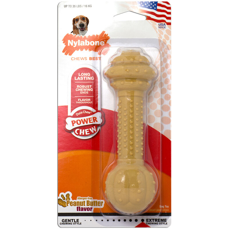 Nylabone, Power Chew, Barbell - Peanut Butter image number null