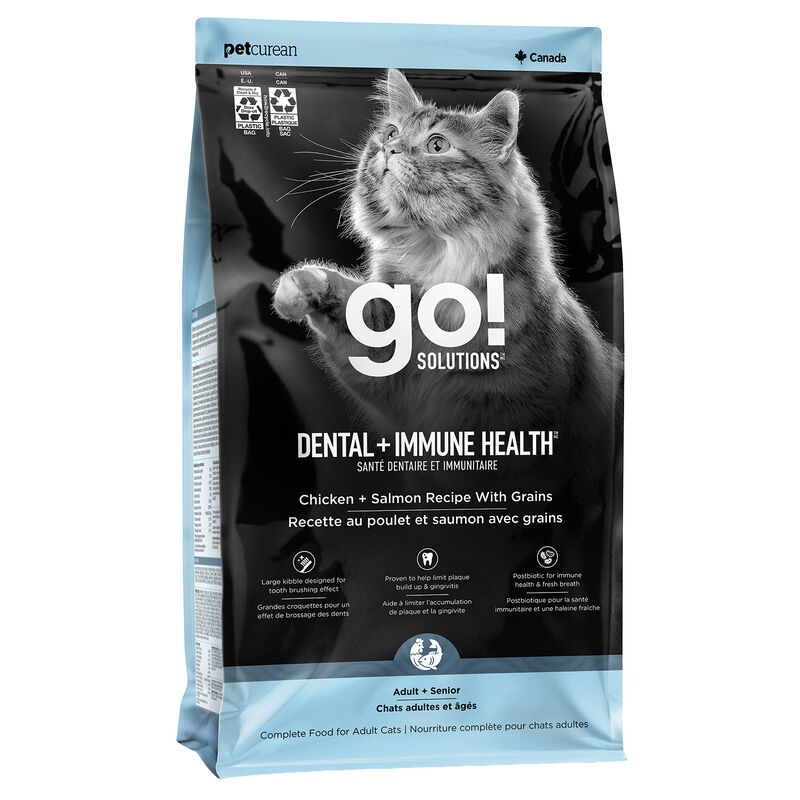 GO! SOLUTIONS, Dental & Immune Health Chicken & Salmon Recipe with Grains - Dry Cat Food image number null