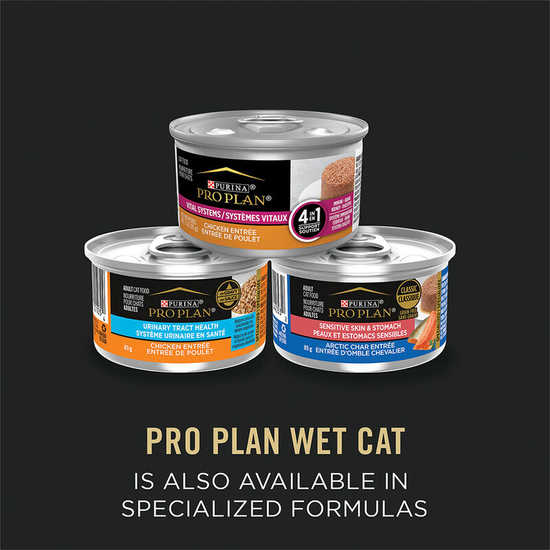 Pro Plan, Adult Cat Sensitive Skin & Stomach Grain-Free - Chicken Entr&eacute;e - 85 g - Wet Cat Food image number null