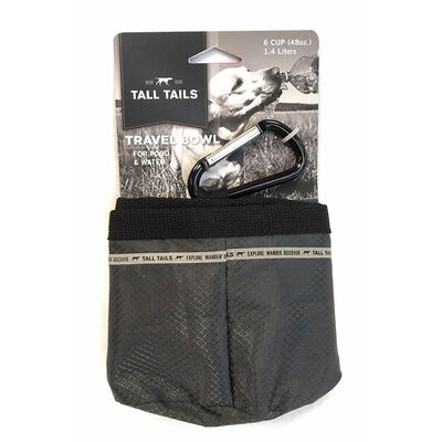 Tall Tails, 6 Cup Travel Bowl - Grey - Dog Bowl
