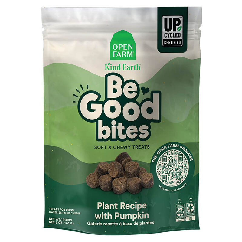 Open Farm, Kind Earth - Be Good Bites - Plant Recipe with Pumpkin Soft & Chewy Dog Treats - 170 g -  image number null