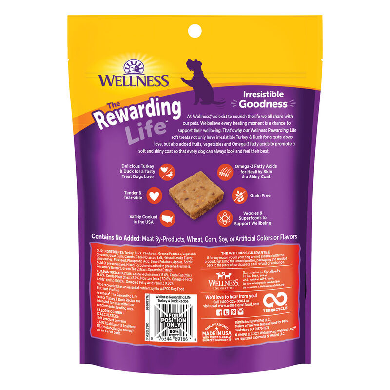 Wellness, Wellbites, Turkey & Duck Soft Dog Treats - 6 oz - Dog Treat image number null